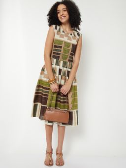 max - Women Printed Smocked Midi Dress