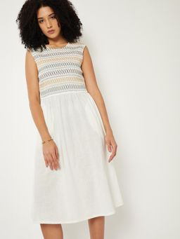 max - Women Smocked Midi Dress