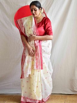 Sundarii - Lalima Tant- Tant Saree With Unstitched Blouse