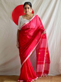 Sundarii - Sindhoor Khela - Mul Saree With Unstitched Blouse