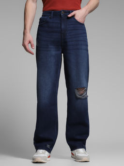 Jack & Jones - Dark Blue High Rise Loose Fit Jeans