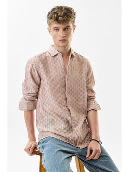 Snitch - Slim Fit Stripes Pink Shirt