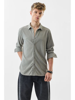 Snitch - Slim Fit Stretch Corduroy Sage Green Shirt