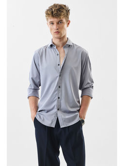 Snitch - Slim Fit Stretch Light Grey Luxe Shirt