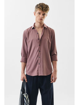Snitch - Slim Fit Stretch Mauve Luxe Shirt