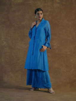 Farha Syed - Blue Solid Co-ord (Set of 2)