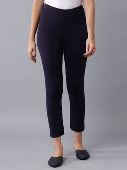 W - Navy Knitted Slim Pants