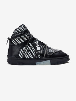 07-10 - 7-10 717 Black White Graphic High-Top Sneakers
