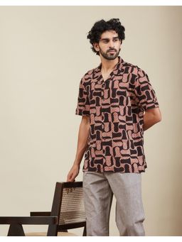 Fabindia - Mens Multi-Color Cotton Printed Bush Shirt