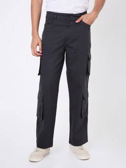 BLNK - Grey Dark Grey Men's Classic 8-Pocket Utility Cargo Pant
