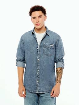 Calvin Klein - Blue Solid Regular Fit Cotton Shirt