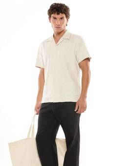 Calvin Klein - Beige Solid Regular Fit Polyester Shirt