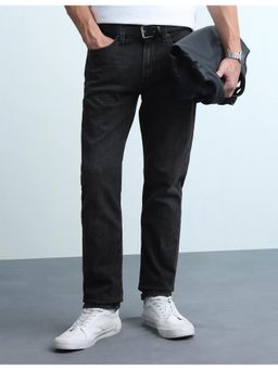 Flying Machine - Black Men's Freddie Slim Straight Fit Whiskered Jeans