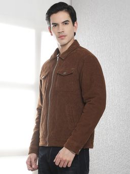 CRIMSOUNE CLUB - Men's Brown Cotton Corduroy Shacket