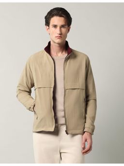 AD By Arvind - Beige Solid Regular Fit Reversible Jacket