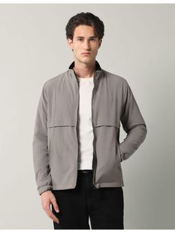 AD By Arvind - Grey Solid Regular Fit Reversible Jacket