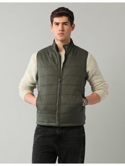 AD By Arvind - Mens Olive Solid Regular Fit Puffer Jacket
