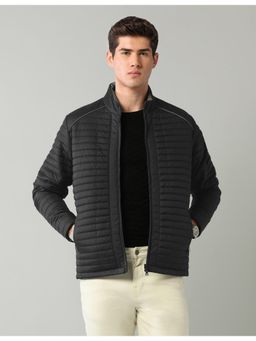 AD By Arvind - Mens Black Solid Regular Fit Puffer Jacket