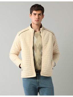 AD By Arvind - Off White Solid Regular Fit Puffer Jacket
