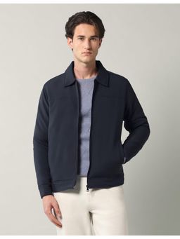 AD By Arvind - Navy Blue Solid Regular Fit Reversible Jacket