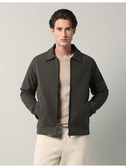 AD By Arvind - Olive Solid Regular Fit Reversible Jacket