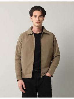 AD By Arvind - Khaki Solid Regular Fit Reversible Jacket
