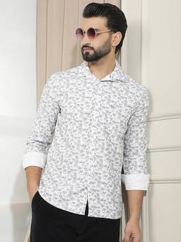 CRIMSOUNE CLUB - Men's Multicolor Floral Printed Shirt