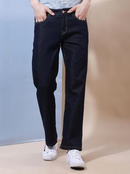 CRIMSOUNE CLUB - Versatile Men's Navy Blue Baggy Jeans