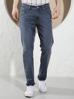 CRIMSOUNE CLUB - Urban Men's Navy Blue Cotton Jeans
