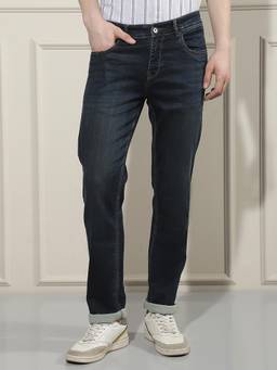 CRIMSOUNE CLUB - Minimal Men's Blue Straight Jeans