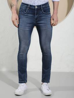 CRIMSOUNE CLUB - Tailored Look Men's Blue Skinny Jeans