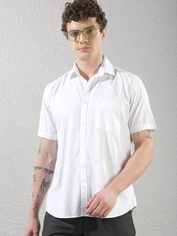 CRIMSOUNE CLUB - Men's White Pure Cotton Shirt