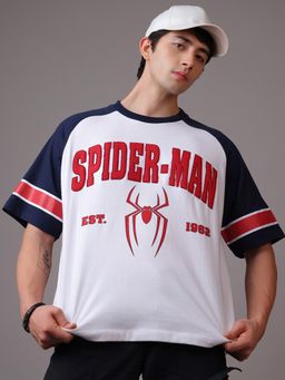 Free Authority - White Marvel Spider-Man Brand New Day Printed Men's Oversized Fit T-Shirt