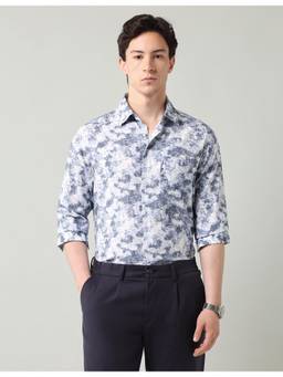 AD By Arvind - Grey Mens Abstract Printed Modern Fit Shirt