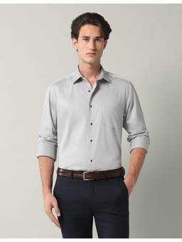 AD By Arvind - Grey Solid Slim Fit Shirt