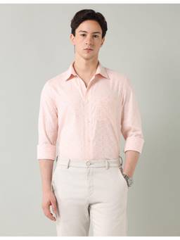 AD By Arvind - Pink Textured Regular Fit Shirt