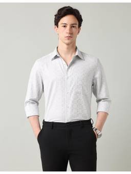AD By Arvind - Grey Textured Regular Fit Shirt