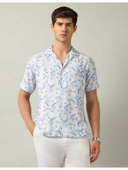 AD By Arvind - White Abstract Printed Modern Slim Fit Shirt