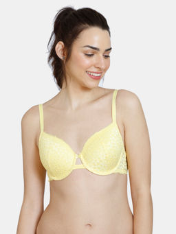 Zivame - Serenade Spring Lush Padded Wired 3/4th Coverage Lace Bra - Anthracite