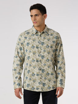 Pepe Jeans - Men Beige Printed Long Sleeves Shirt