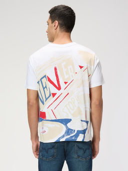 Pepe Jeans - Men White Printed Short Sleeves T-Shirt