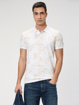 Pepe Jeans - Men White Printed Short Sleeves Polo T-Shirt