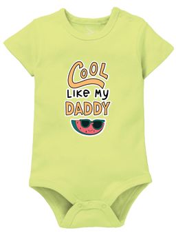 Zeezeezoo - Cool Like My Dad Printed Baby Onesie Neon Green