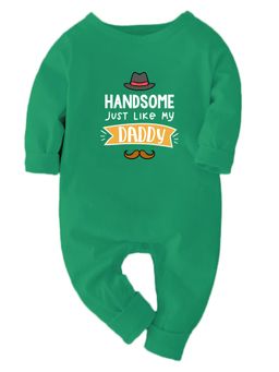 Zeezeezoo - Handsome Just Like My Daddy Printed Baby Onesie Green