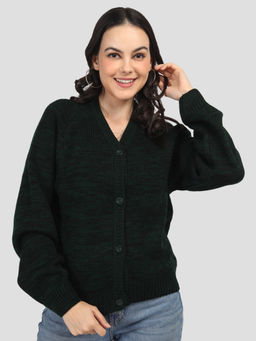 CHKOKKO - Green Self Design Pullover Cardigans
