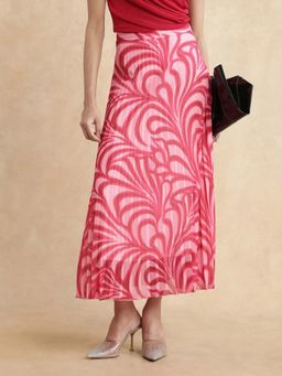 RAREISM - Somsiri Primary Pink Print Maxi Skirt