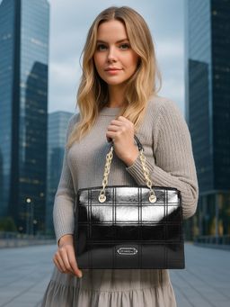 ESBEDA - Black Color Jet Glam Chain Handbag With Detachable Strap