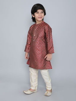 The Magic Wand - Maroon Printed Kurta and Pyjama (Set of 2)
