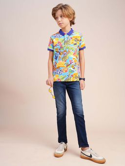 Jack & Jones Junior - Boys Multi Color Ninja Turtles Print Polo T-Shirt