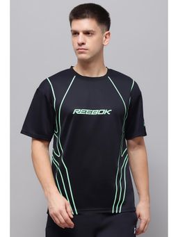 Reebok - Men Navy Blue Printed T-Shirt